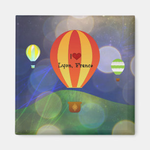 I Kärlek Lyon Frankrike Luftballong Magnet