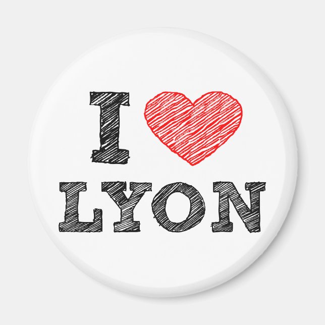 I Kärlek Lyon Magnet (Framsidan)