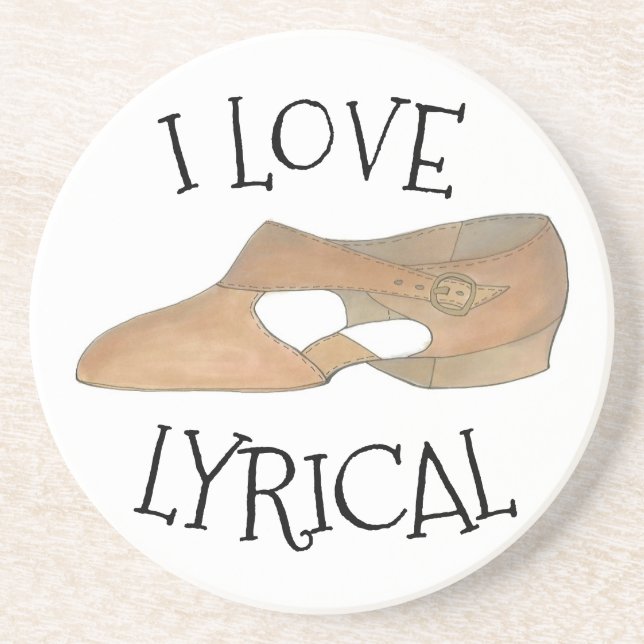 I Kärlek Lyrical Tan Modern Dance Teacher Shoe Underlägg (Framsidan)
