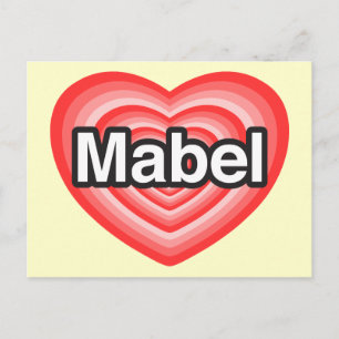 I kärlek Mabel. Jag kärlek du Mabel. Hjärta Vykort