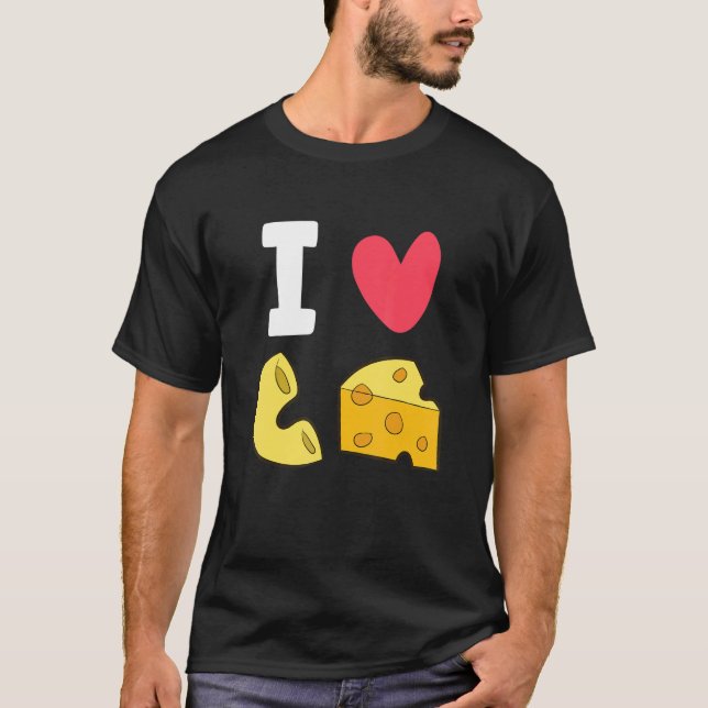 I Kärlek Mac och Cheese Macaroni Cheese T Shirt (Framsida)