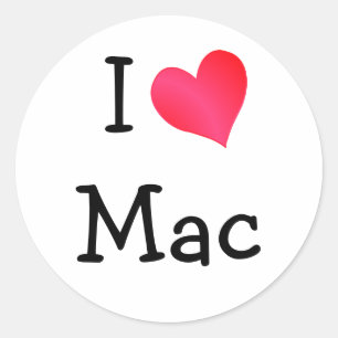 I Kärlek Mac Runt Klistermärke