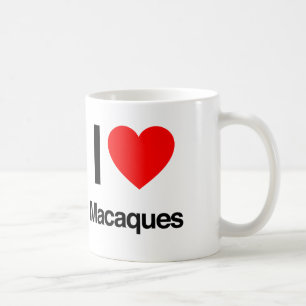 i kärlek macaques kaffemugg