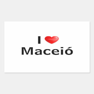 I kärlek Maceió Rektangulärt Klistermärke
