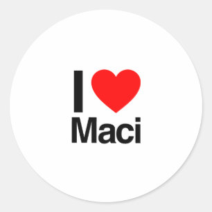 i kärlek maci runt klistermärke