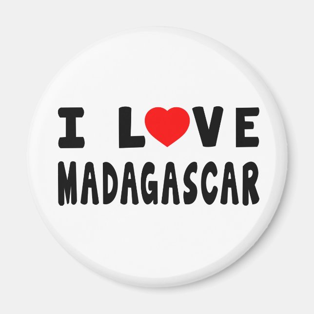 I Kärlek Madagaskar Magnet (Framsidan)