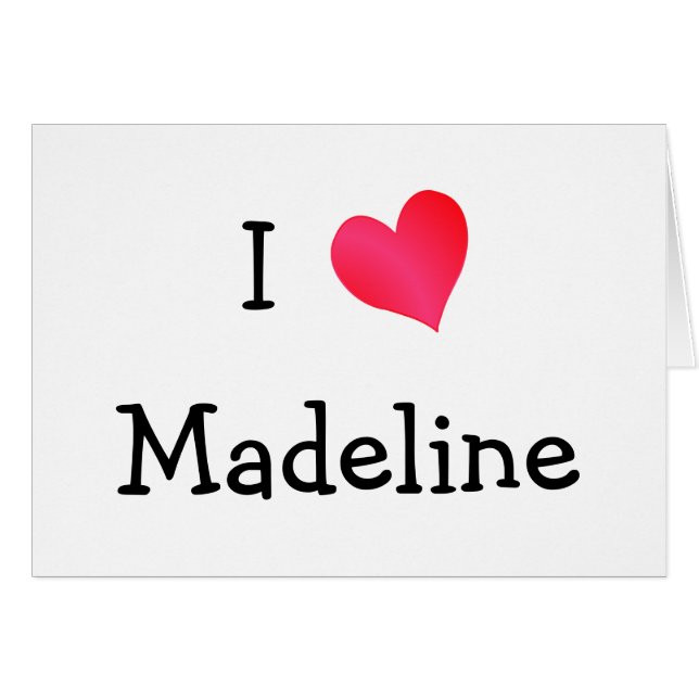 I Kärlek Madeline Hälsningskort (Framsidan Horizontal)