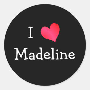 I Kärlek Madeline Runt Klistermärke