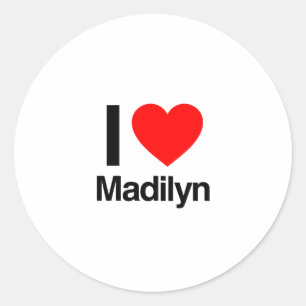 i kärlek madilyn runt klistermärke