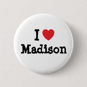 I kärlek Madison hjärta T-Shirt Knapp