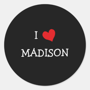 I KÄRLEK MADISON RUNT KLISTERMÄRKE