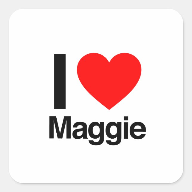 i kärlek maggie fyrkantigt klistermärke (Framsida)