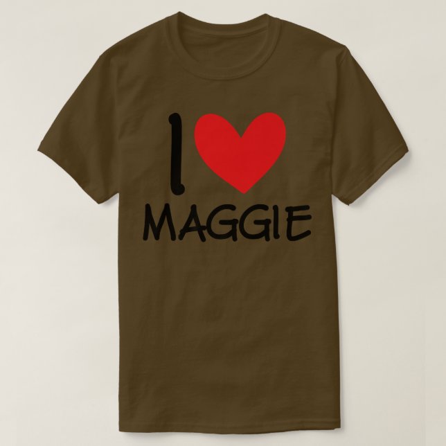 I Kärlek Maggie Namn Personlig Girl Woman BFF Fri T Shirt (Design framsida)