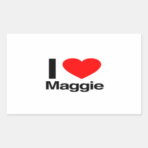 i kärlek maggie rektangulärt klistermärke