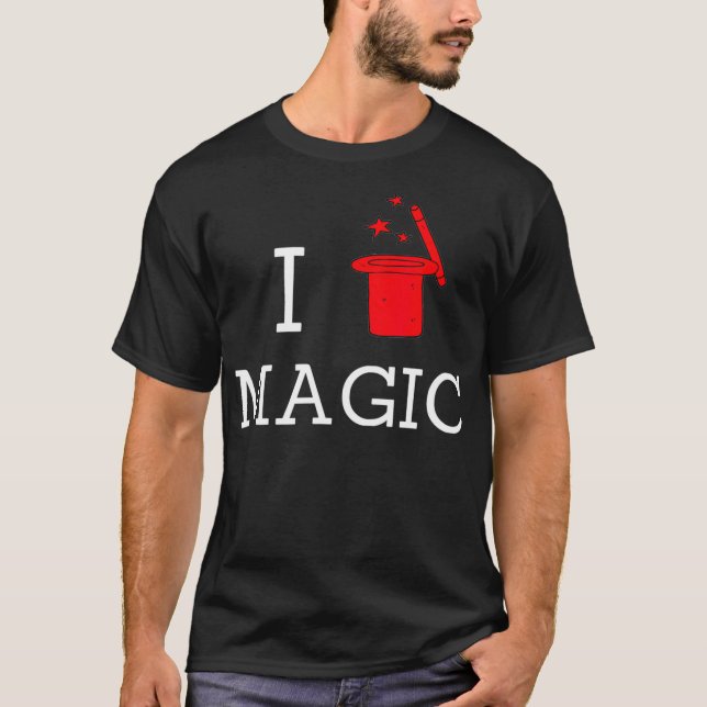 I kärlek Magic Top hat Magic T Shirt (Framsida)