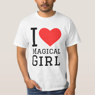 I kärlek magiska flicka t shirt