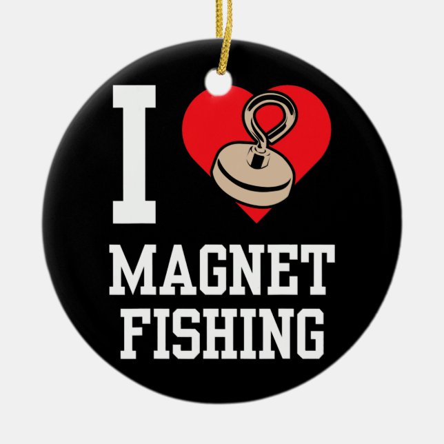 I Kärlek Magnet Fisherman Magnets Fisher  Julgransprydnad Keramik (Framsidan)