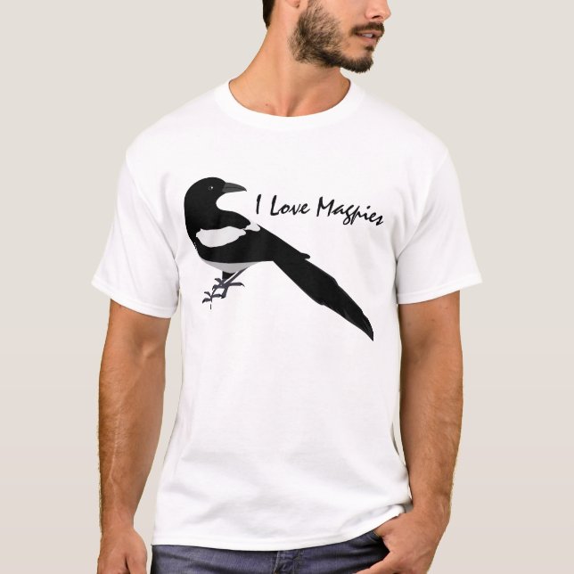 I Kärlek Magpies T-Shirt (Framsida)