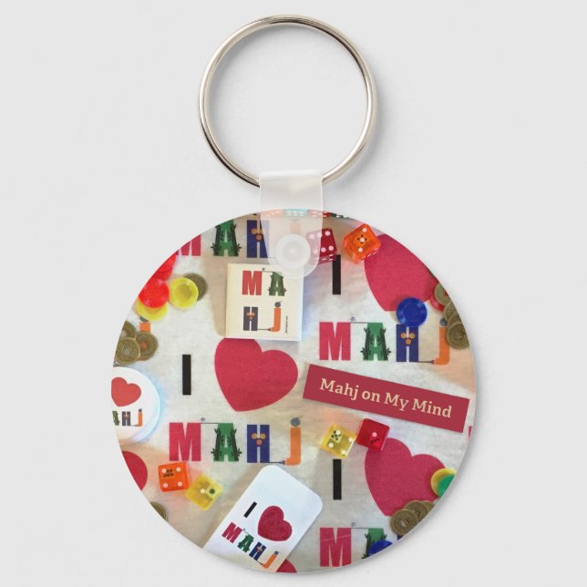 I kärlek mah jongg-nyckelkedjan nyckelring (Framsida)