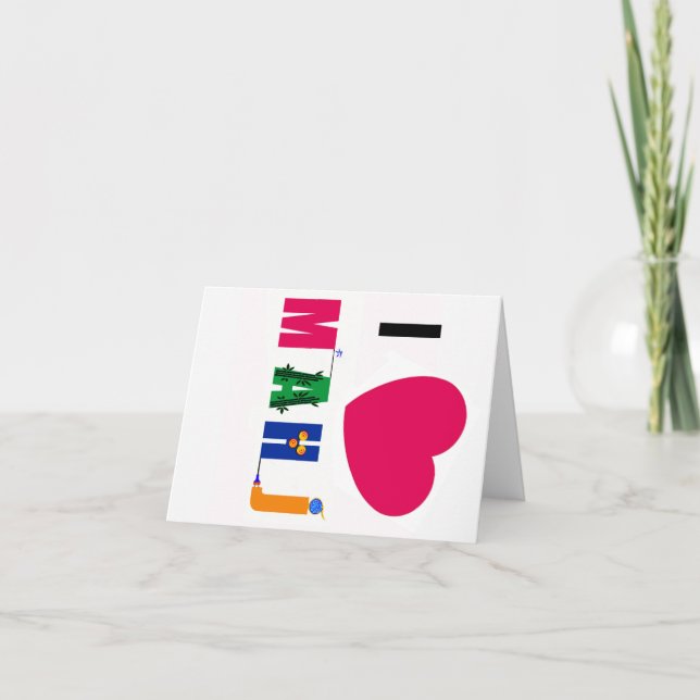 I Kärlek Mahj Notecard Kort (Framsida)