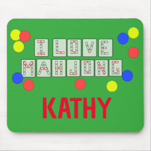 I Kärlek Mahjong-Lettered Tiles - Personlig Musmatta