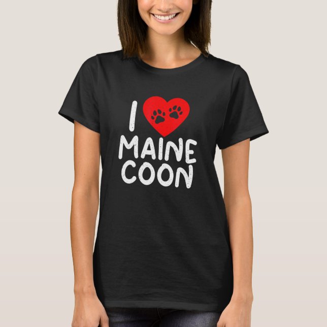 I Kärlek Maine Coon T Shirt (Framsida)