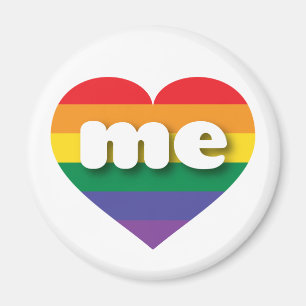 I kärlek Maine Gay pride Rainbow Heart Magnet
