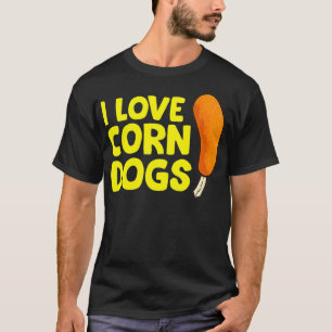 I Kärlek Maj Hundar Funny Corndog T Shirt
