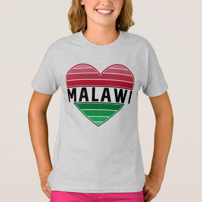 I Kärlek Malawi, Malawian Heart T Shirt (Framsida)