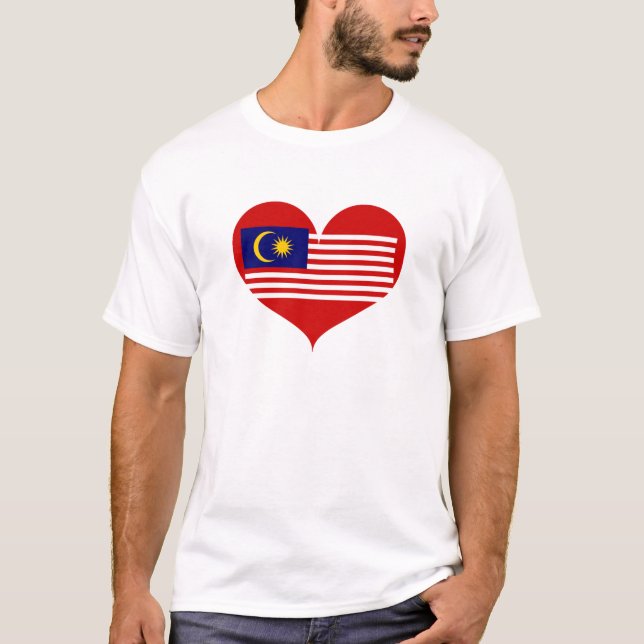 I Kärlek Malaysia Flagga T Shirt (Framsida)