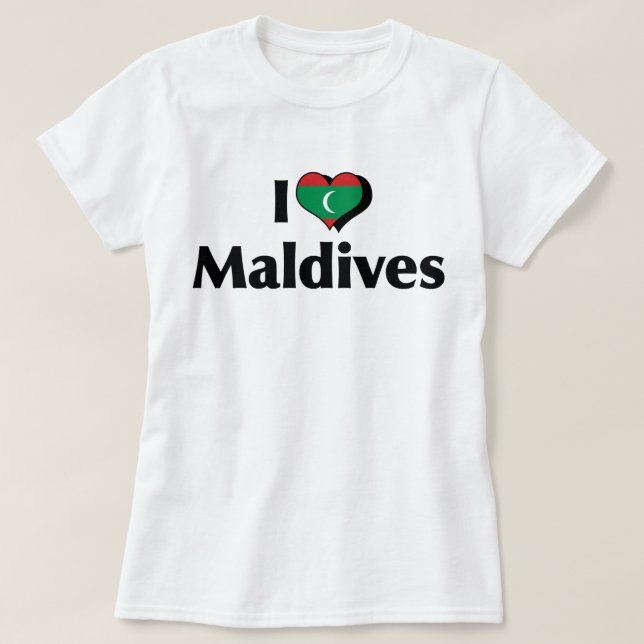 I Kärlek Maldives Flagga Tee (Design framsida)