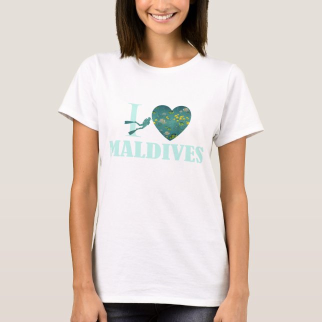 I Kärlek Maldives T Shirt (Framsida)