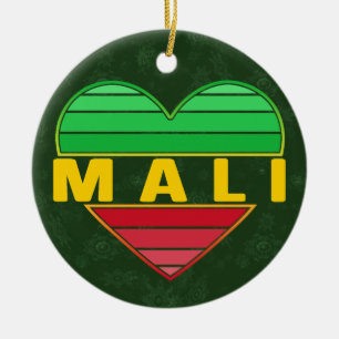 I Kärlek Mali, Malian Heart Julgransprydnad Keramik