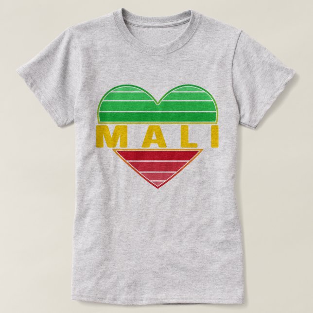 I Kärlek Mali, Malian Heart T Shirt (Design framsida)
