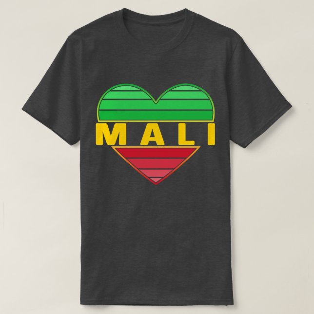 I Kärlek Mali, Malian Heart T Shirt (Design framsida)