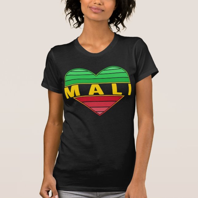 I Kärlek Mali, Malian Heart T Shirt (Framsida)