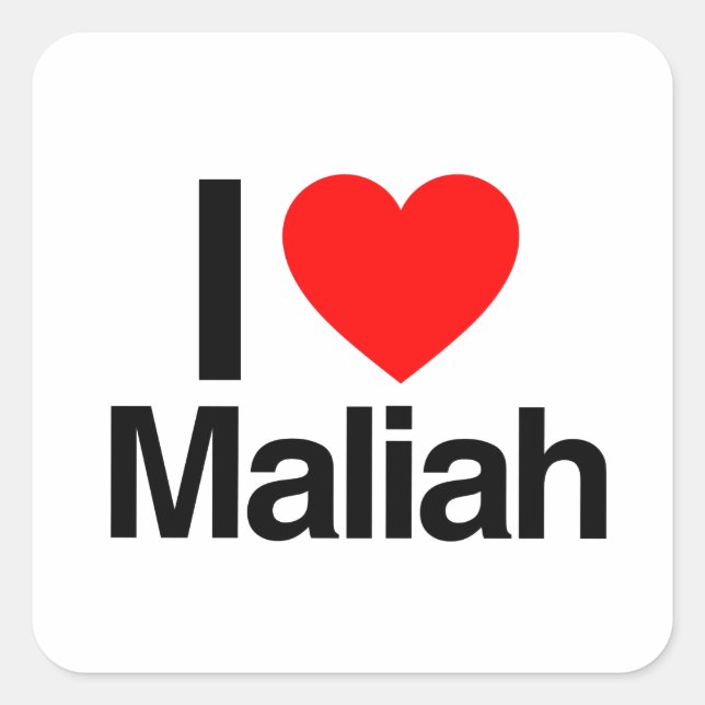 i kärlek maliah fyrkantigt klistermärke (Framsida)