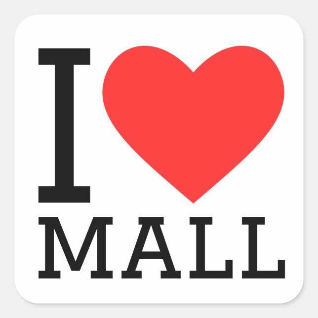 I KÄRLEK MALL FYRKANTIGT KLISTERMÄRKE (Framsida)