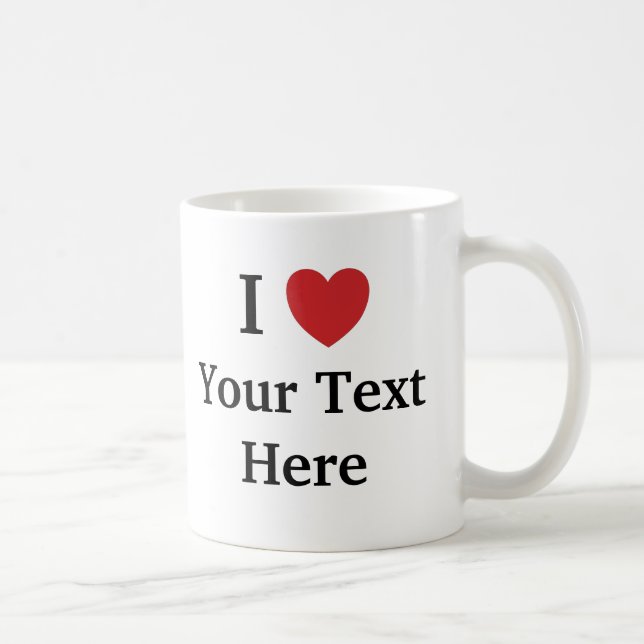 I Kärlek-mall Mugg Lägg till text + Fotobild (Höger)