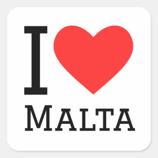 I kärlek Malta, kvadratdekal Fyrkantigt Klistermärke