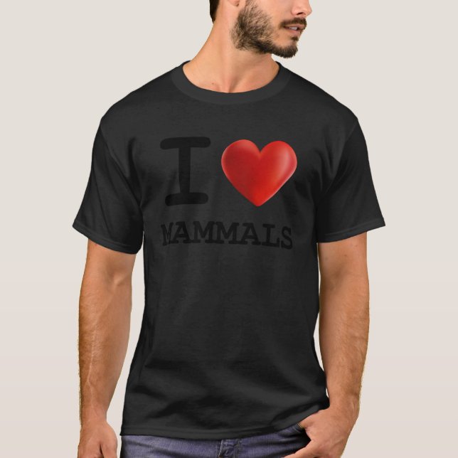 I Kärlek MAMALS Animal Pet Heart T Shirt (Framsida)