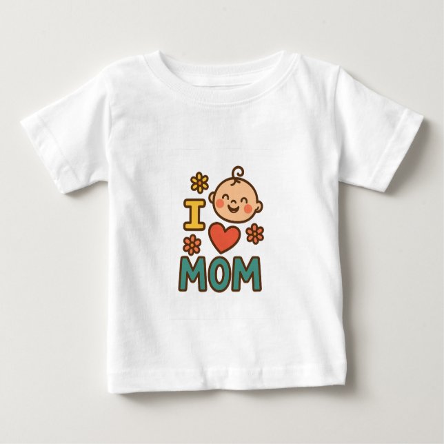 I Kärlek Mamma Baby T-Shirt - Cute Mor-dagen (Framsida)