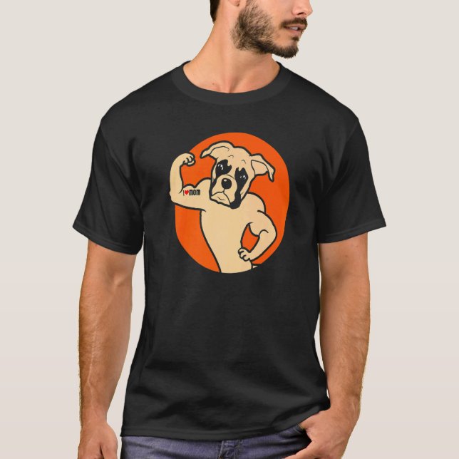 I Kärlek Mamma Cute Boxer Hund Mamma 2 T Shirt (Framsida)