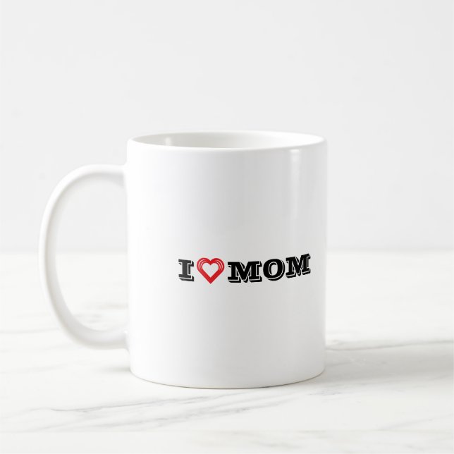I Kärlek Mamma designkaffe Mugg/Personlig Kaffemugg (Vänster)