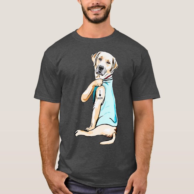 I Kärlek Mamma Funny Labrador Tattooed T Shirt (Framsida)