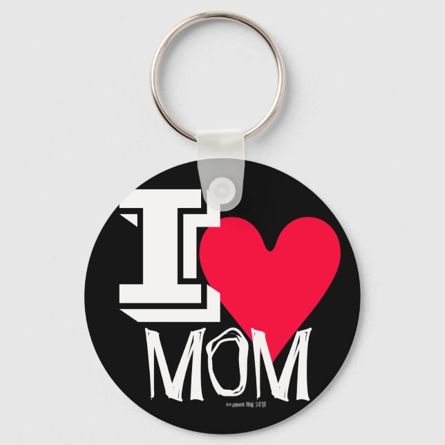 I Kärlek Mamma Hett och Fashionable Keychain Nyckelring (Framsida)