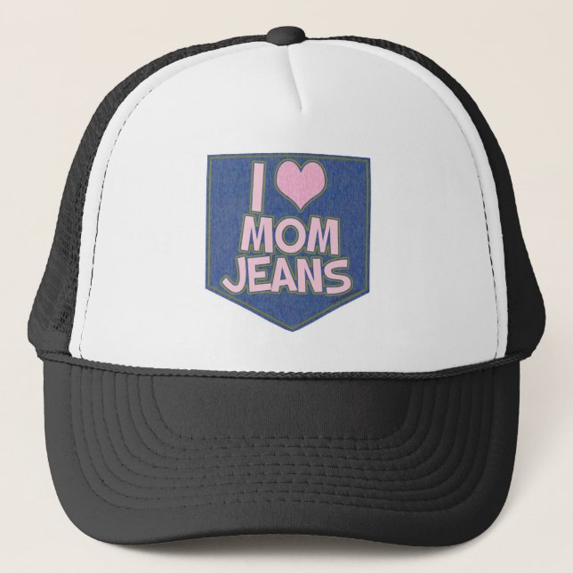 I Kärlek Mamma Jeans Mode Roligt Goofy Truckerkeps (Framsida)