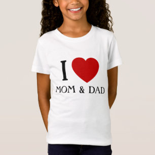 I kärlek Mamma och Pappa Barn och Baby T-fartyg T-shirt
