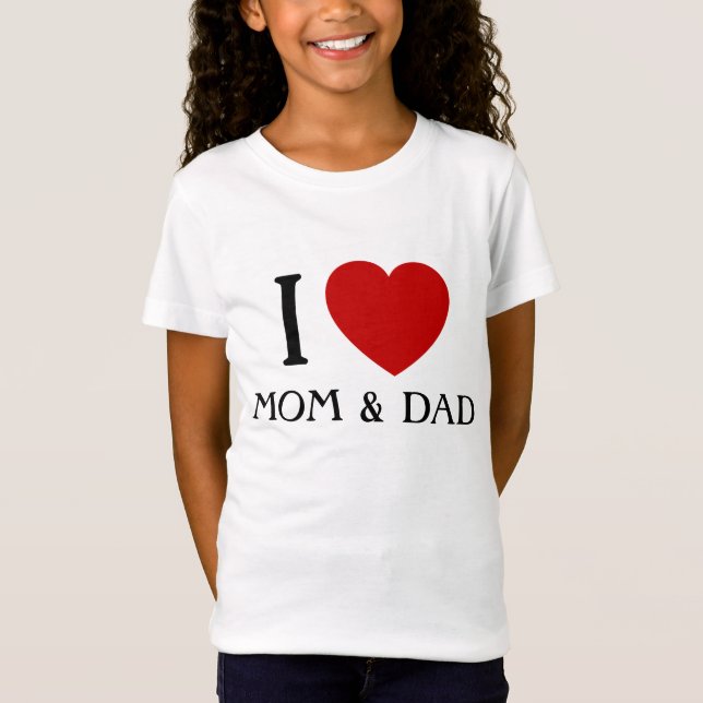 I kärlek Mamma och Pappa| Barn och Baby T-fartyg Tee (Framsida)