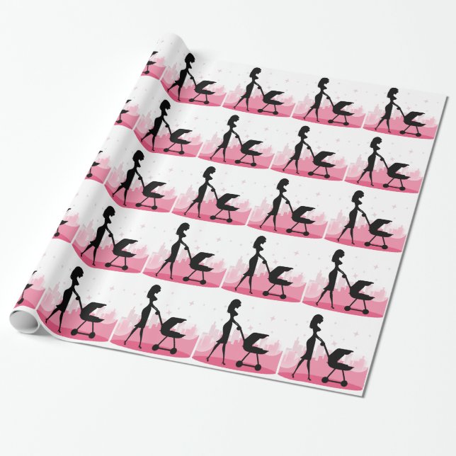 i KÄRLEK MAMMA Presentpapper (Utrullad)